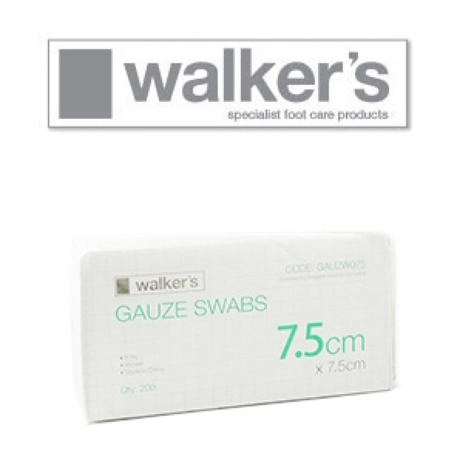 Walker 8 Ply Gauze Swabs 7.5cm X 7.5cm Pack 200